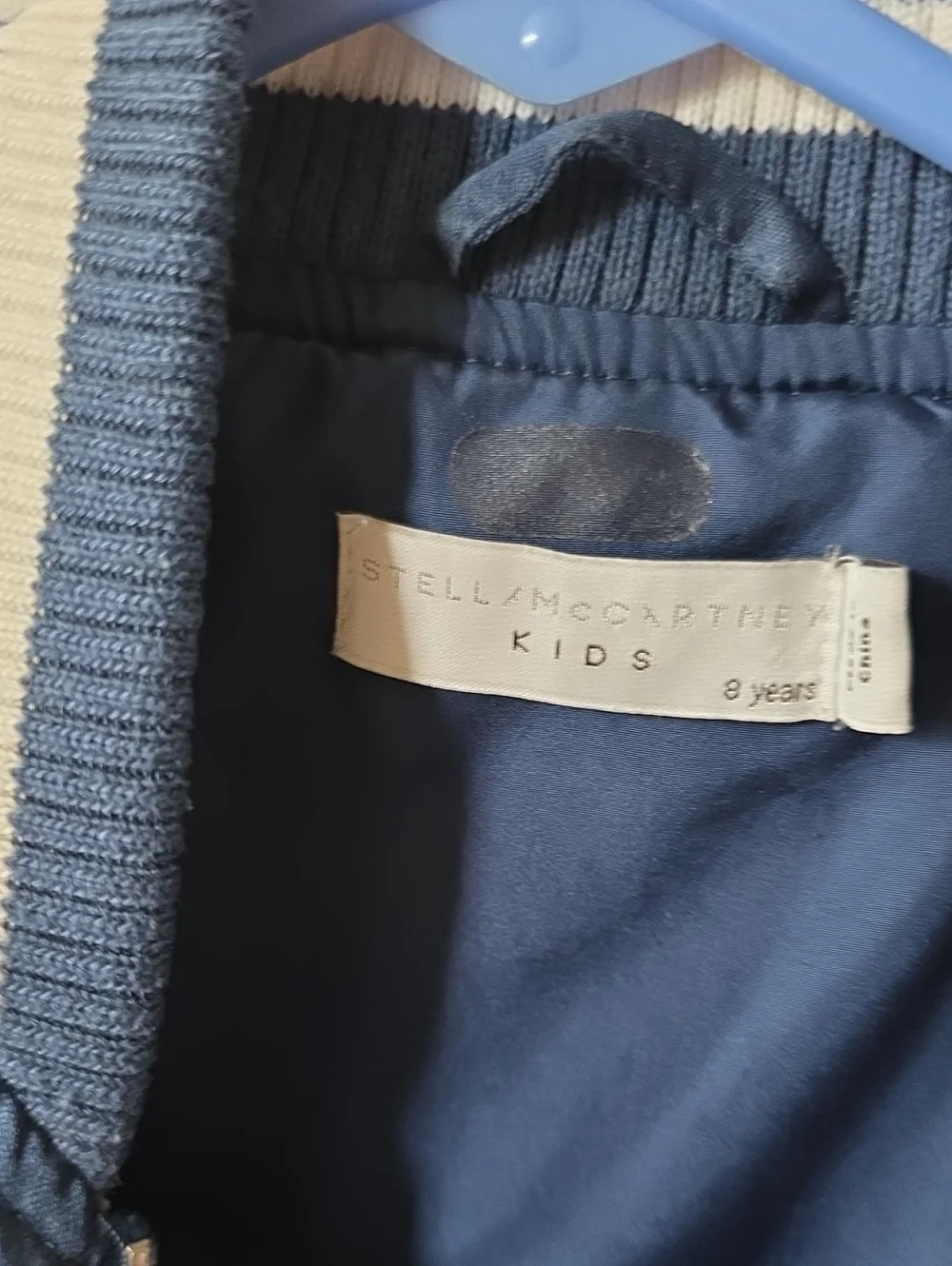 Stella McCartney Kids Navy Jacket with Toucan Patches, 8Y